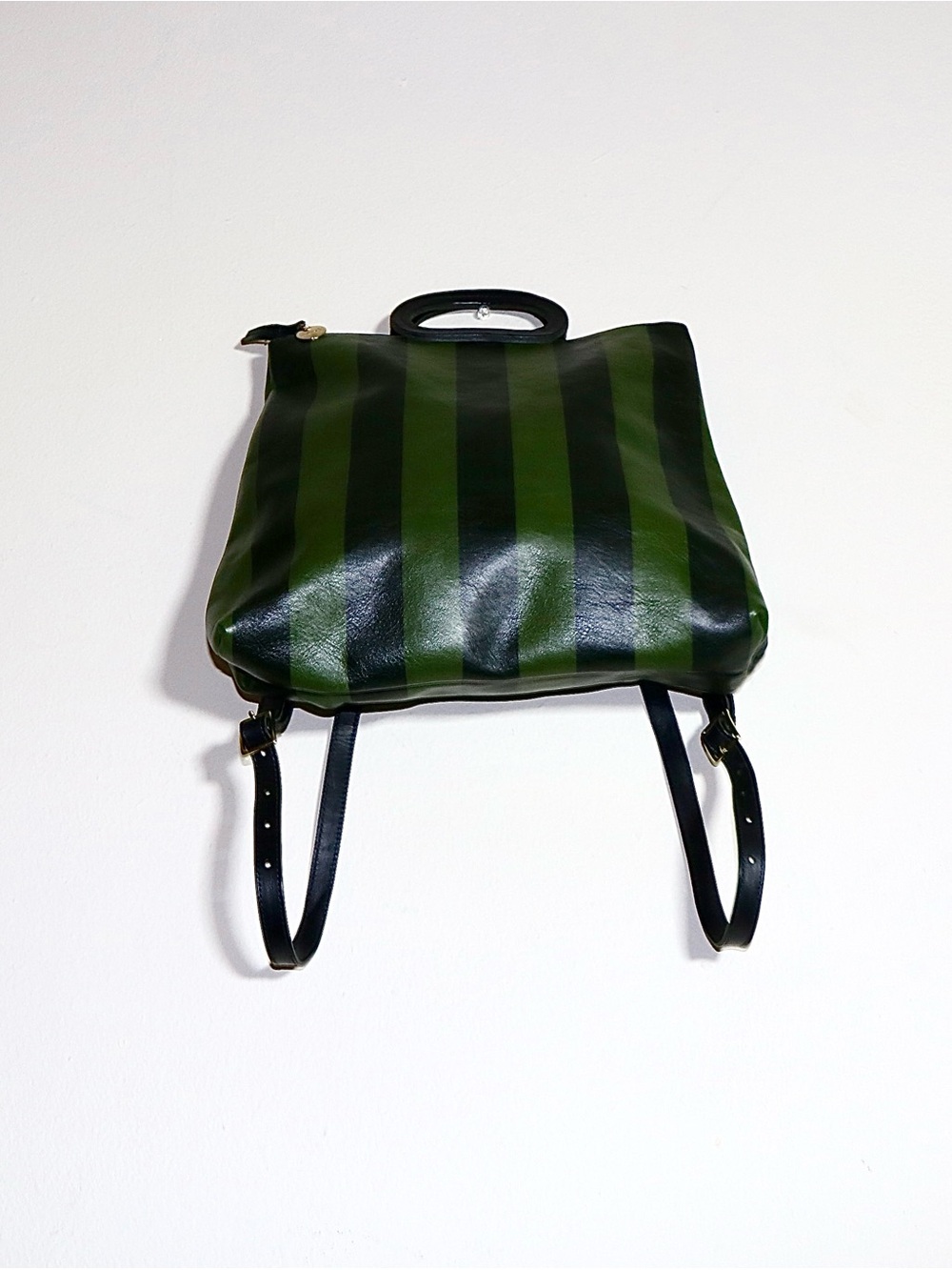 Clare V. Marcelle Backpack in Black Fern Stripe - Picture 7 of 14